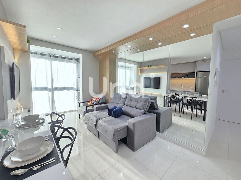 Apartamento moderno na Praia Brava com duas suítes