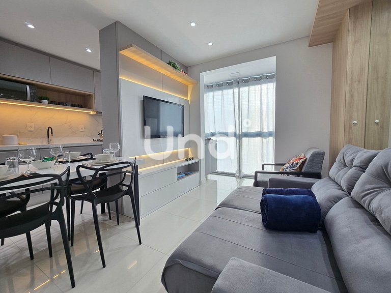 Apartamento moderno na Praia Brava com duas suítes