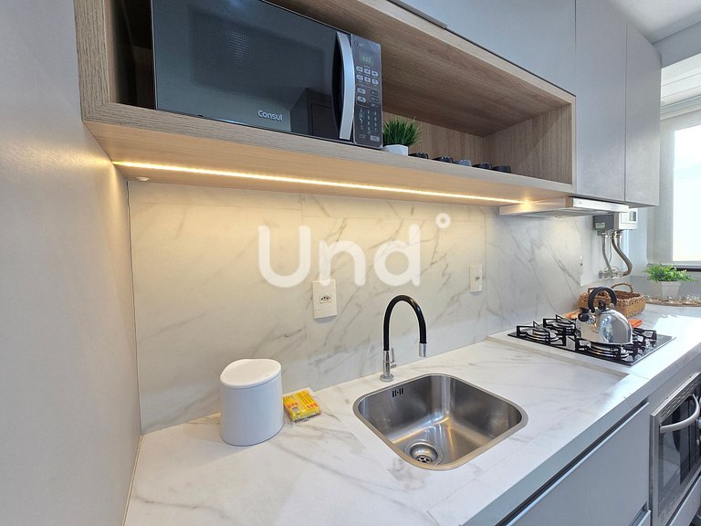 Apartamento moderno na Praia Brava com duas suítes