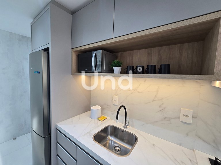 Apartamento moderno na Praia Brava com duas suítes